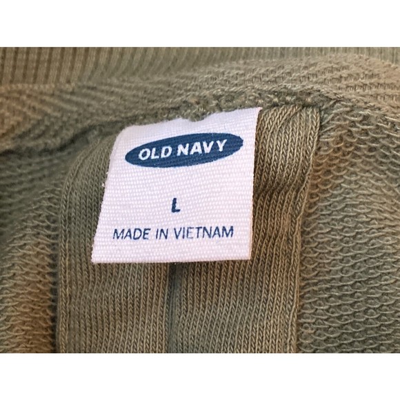 Old Navy Large Loose Fit Crop Top Cutout Back Army Green Gather Tie Waist - Picture 7 of 8